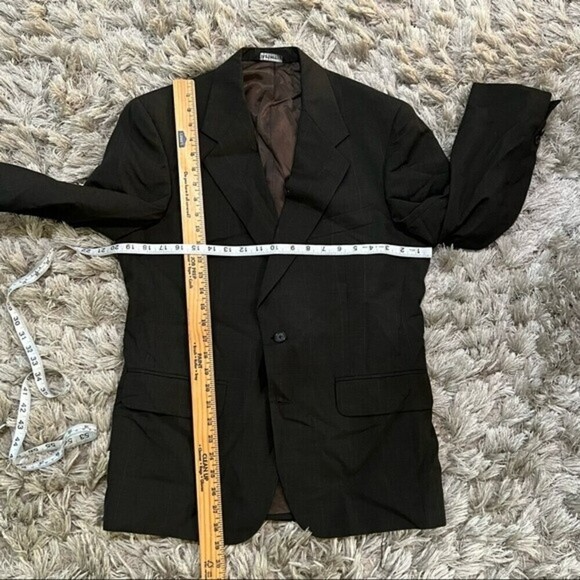 VTG Burberry Mens 38R Black Blazer Sport Coat Two Button - Picture 7 of 12